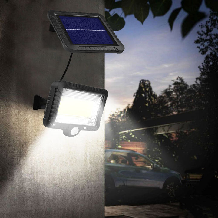 Solar LED-schijnwerper met bewegingssensor Maclean, IP44, 5W, 400lm, 6000K, lithiumbatterij 1300 mAh, 5,5V DC MCE438, 4 stuks