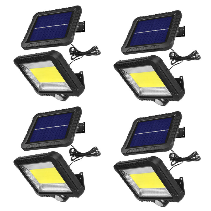 Solar LED-schijnwerper met bewegingssensor Maclean, IP44, 5W, 400lm, 6000K, lithiumbatterij 1300 mAh, 5,5V DC MCE438, 4 stuks