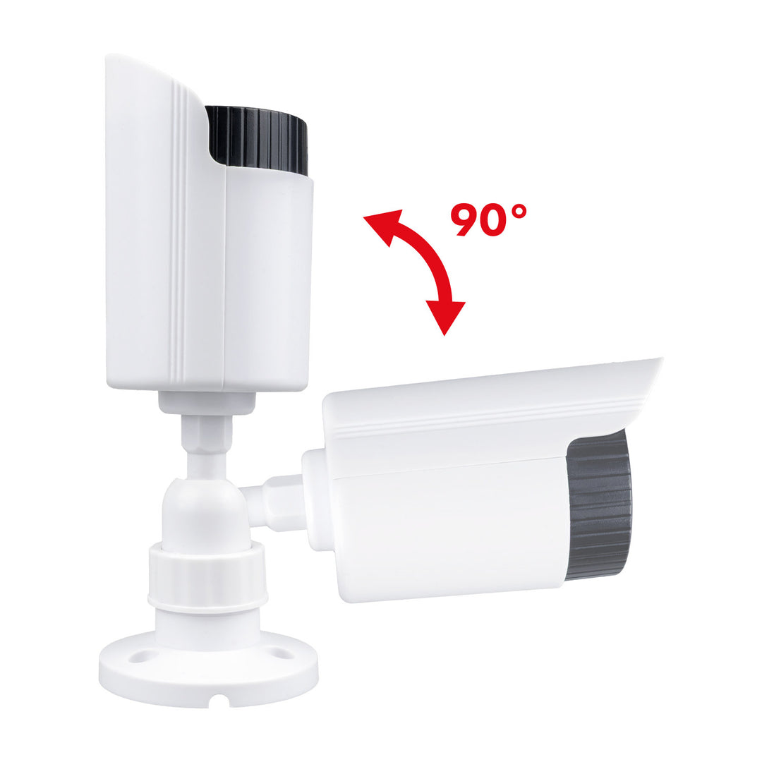 Set van twee dummy-buiskamera's, IR-LED's, wit, voeding 2xAA (meegeleverd), ABS, IR1800 WT