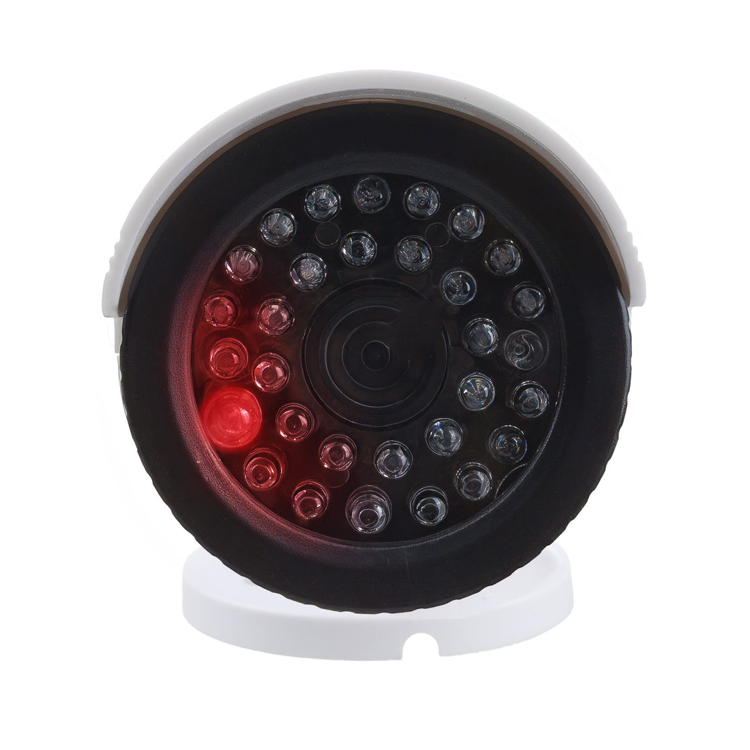 Set van twee dummy-buiskamera's, IR-LED's, wit, voeding 2xAA (meegeleverd), ABS, IR1800 WT