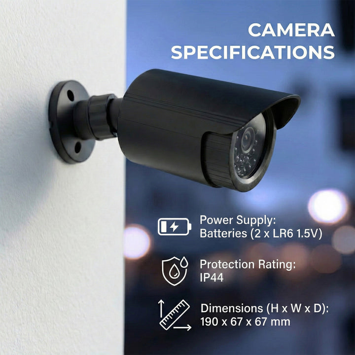 Nep-buiskamera, IR-LED's, zwart, voeding 2xAA (meegeleverd), ABS, IR1800 B