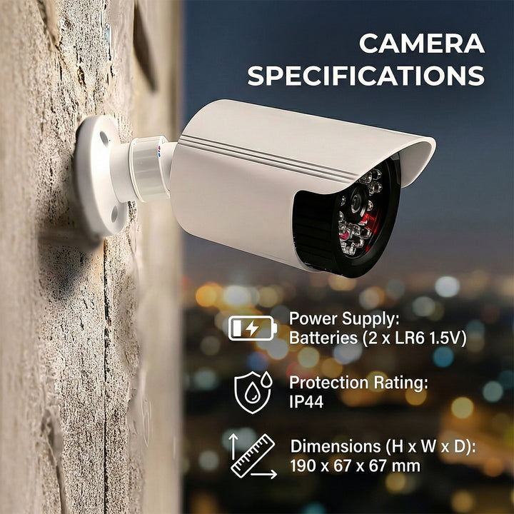 Nep-buisvormige camera, IR-LED's, wit, voeding 2xAA (meegeleverd), ABS, IR1800 W
