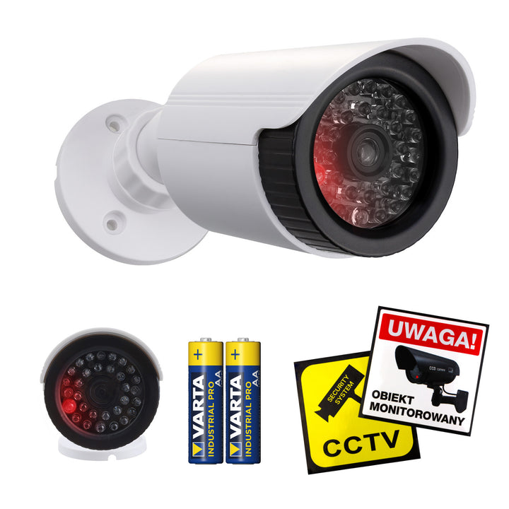 Nep-buisvormige camera, IR-LED's, wit, voeding 2xAA (meegeleverd), ABS, IR1800 W