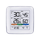 Draadloze weerstation GreenBlue, temperatuur + vochtigheid IN/OUT, klok + alarm + datum, keuze tussen °C / °F, bereik tot 60 m, GB169, 4x AAA-batterij