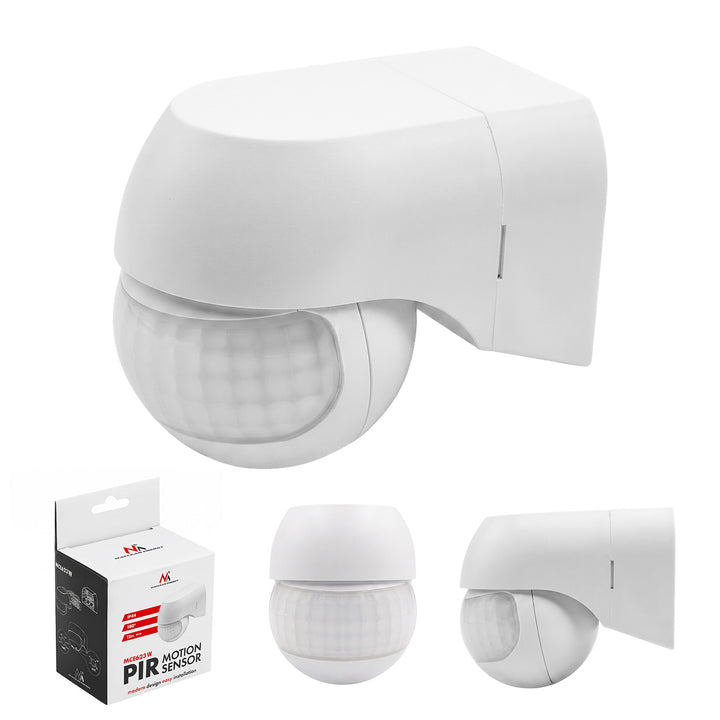 Maclean PIR-bewegingssensor 12-24 V, infrarood, IP44, wit, bereik 12 m, max. belasting 60/120 W, MCE623 W