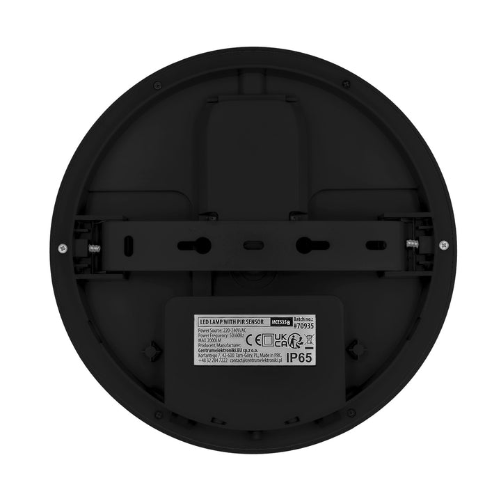 Maclean LED-lamp met bewegingssensor, PIR-sensor, zwart, 10 W/15 W/18 W, IP65, instelbare kleurtemperatuur 3000/4000/6000 K, MCE535 B