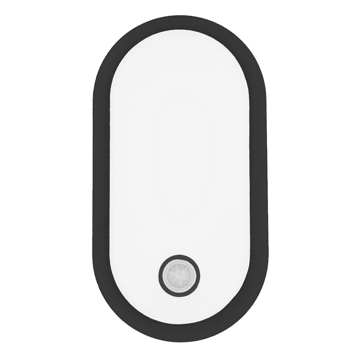 Maclean LED-lamp met bewegingssensor, PIR-sensor, zwart, 10 W/15 W/18 W, IP65, instelbare kleurtemperatuur 3000/4000/6000 K, MCE534 B