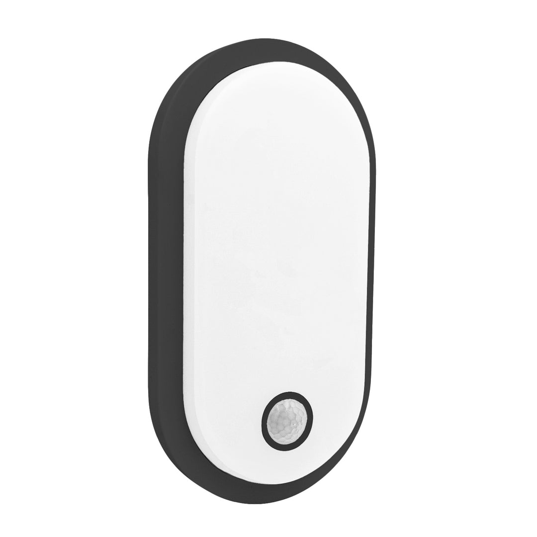 Maclean LED-lamp met bewegingssensor, PIR-sensor, zwart, 10 W/15 W/18 W, IP65, instelbare kleurtemperatuur 3000/4000/6000 K, MCE534 B