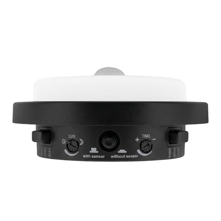 Maclean LED-lamp met bewegingssensor, PIR-sensor, zwart, 10 W/15 W/18 W, IP65, instelbare kleurtemperatuur 3000/4000/6000 K, MCE534 B