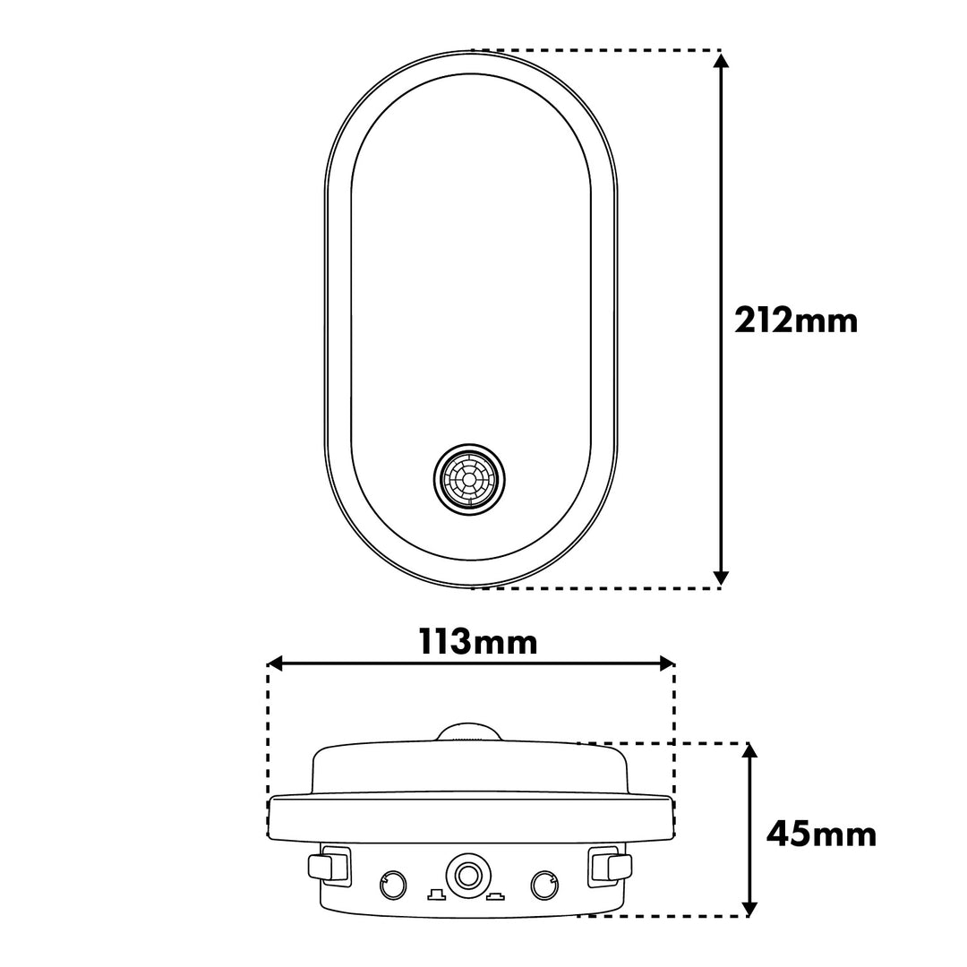 Maclean LED-lamp met bewegingssensor, PIR-sensor, zwart, 10 W/15 W/18 W, IP65, instelbare kleurtemperatuur 3000/4000/6000 K, MCE534 B