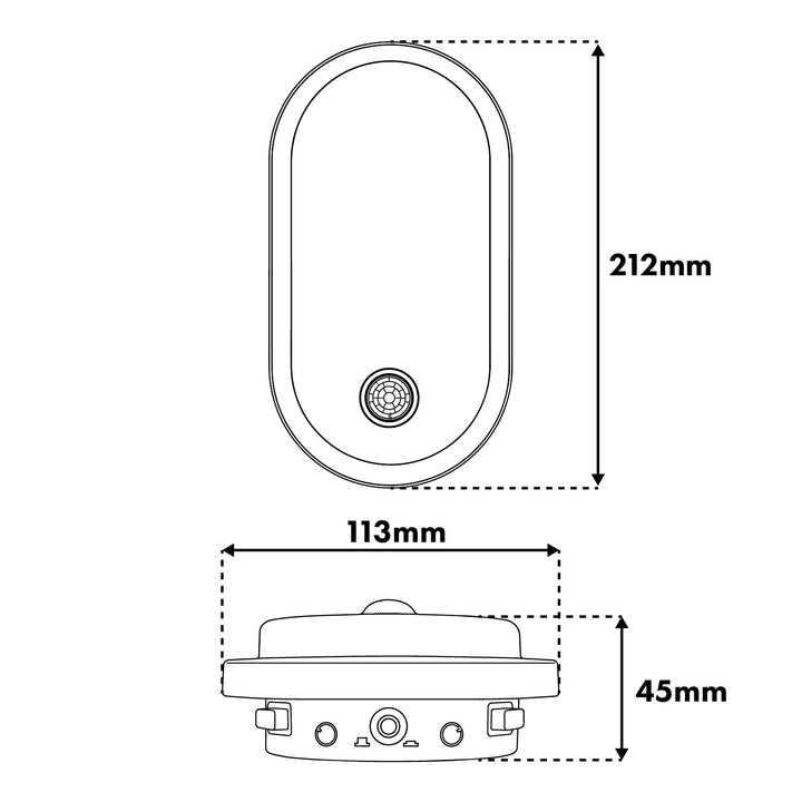 Maclean LED-lamp met bewegingssensor, PIR-sensor, zwart, 10 W/15 W/18 W, IP65, instelbare kleurtemperatuur 3000/4000/6000 K, MCE534 B