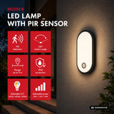 Maclean LED-lamp met bewegingssensor, PIR-sensor, zwart, 10 W/15 W/18 W, IP65, instelbare kleurtemperatuur 3000/4000/6000 K, MCE534 B