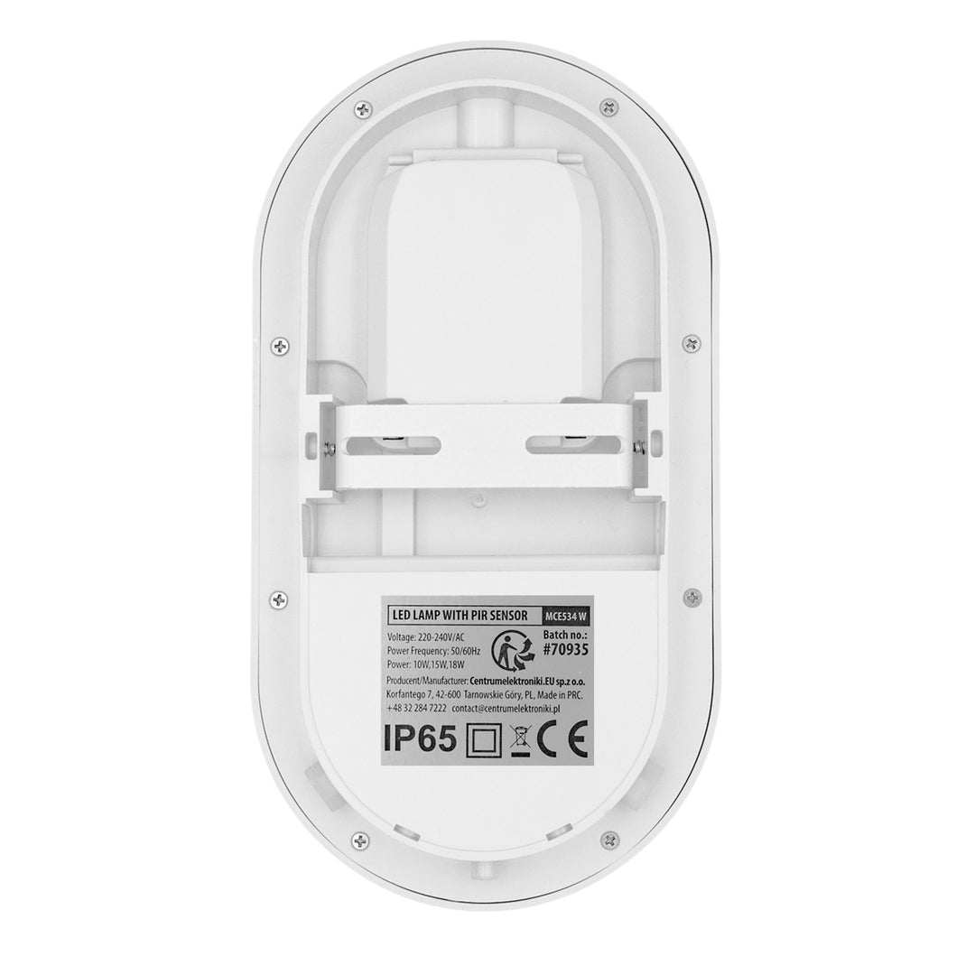 Maclean LED-lamp met bewegingssensor, PIR-sensor, wit, 10 W/15/18 W, IP65, instelbare kleurtemperatuur 3000/4000/6000 K, MCE534 W