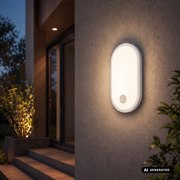 Maclean LED-lamp met bewegingssensor, PIR-sensor, wit, 10 W/15/18 W, IP65, instelbare kleurtemperatuur 3000/4000/6000 K, MCE534 W