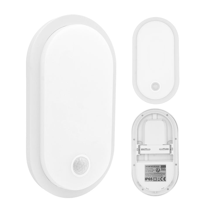 Maclean LED-lamp met bewegingssensor, PIR-sensor, wit, 10 W/15/18 W, IP65, instelbare kleurtemperatuur 3000/4000/6000 K, MCE534 W