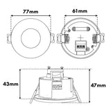 Maclean PIR-bewegingssensor, inbouwmodel, bereik 8 m, 600 W/1200 W, 220-240 V AC, 50/60 Hz, MCE821