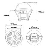 Maclean PIR-aanwezigheidssensor, inbouwmodel, bereik 10x40 m, 1000 W/2000 W, 220-240 V AC, 50/60 Hz, IP54, MCE822