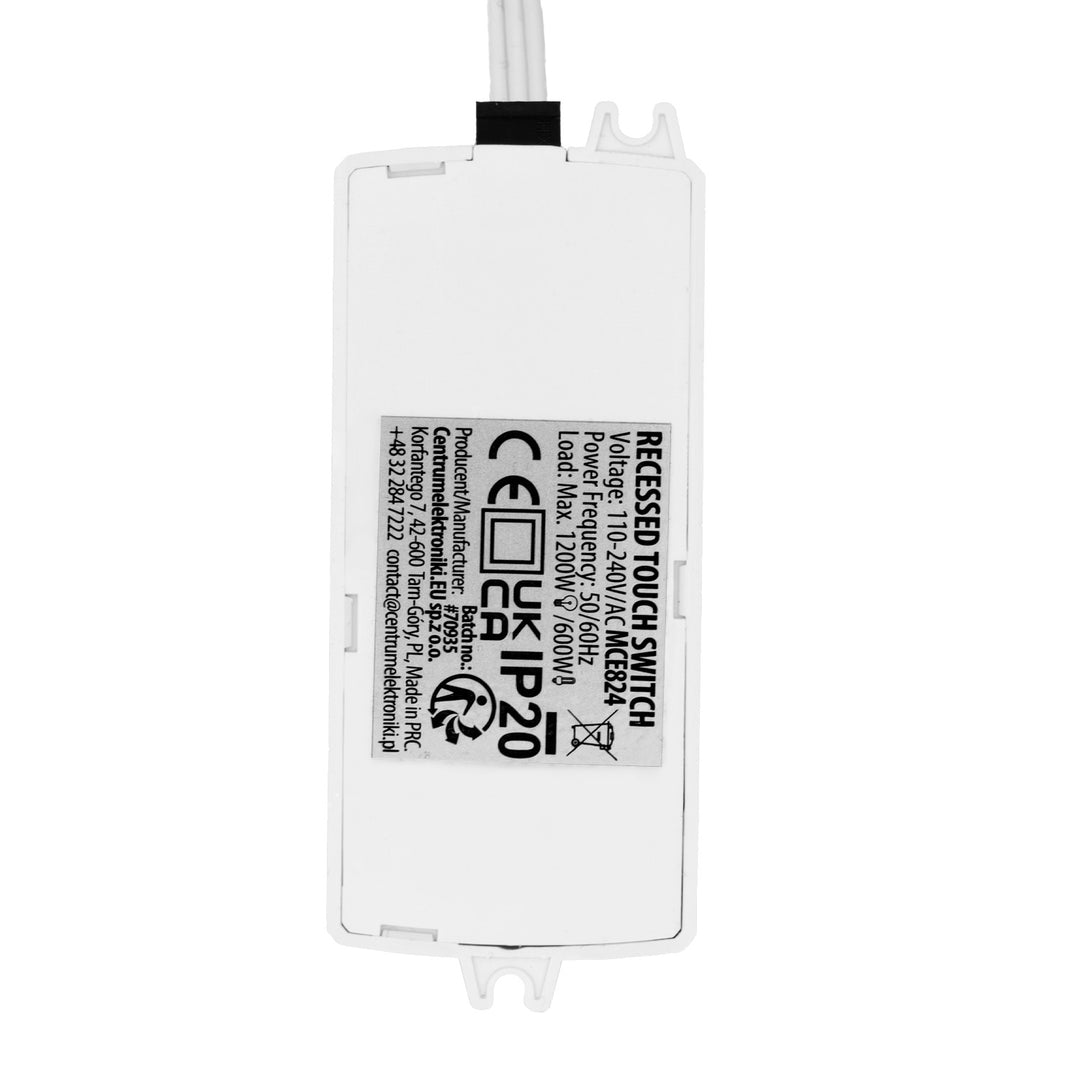 Maclean inbouw-aanraakschakelaar, <40 mm, 110-240 V AC, max. belasting 600 W voor LED, MCE824