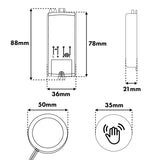 Maclean inbouw-aanraakschakelaar, <40 mm, 110-240 V AC, max. belasting 600 W voor LED, MCE824