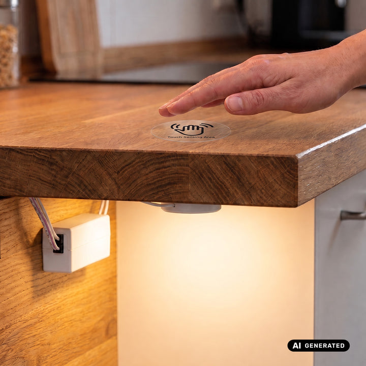 Maclean inbouw-aanraakschakelaar, <40 mm, 110-240 V AC, max. belasting 600 W voor LED, MCE824