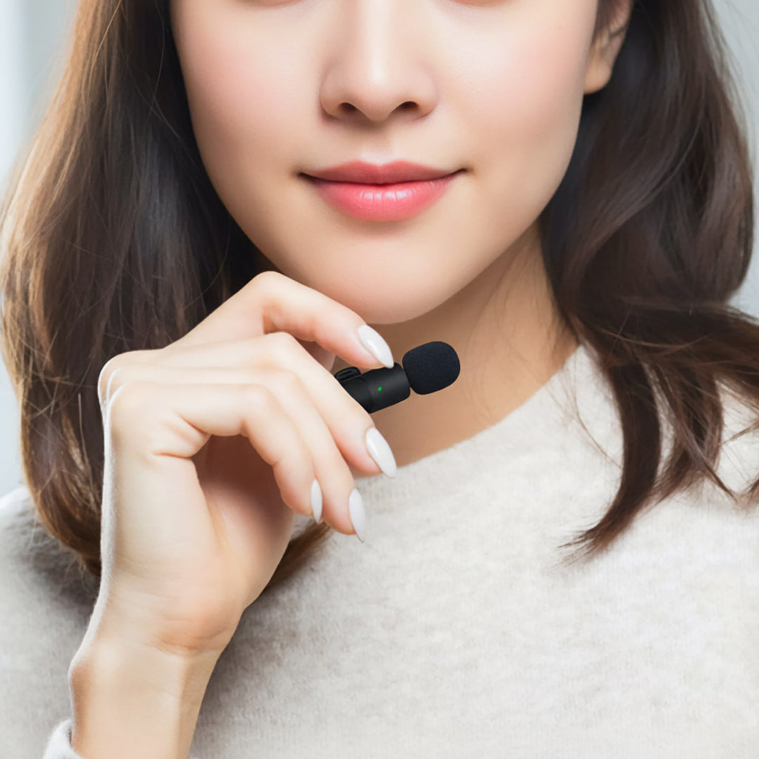 MICRO-MIC DUO - 2x draadloze microfoon met clip (set), iOS & Android (OTG), mini, supergevoelig. USB-C & LIGHTNING, Mediatech