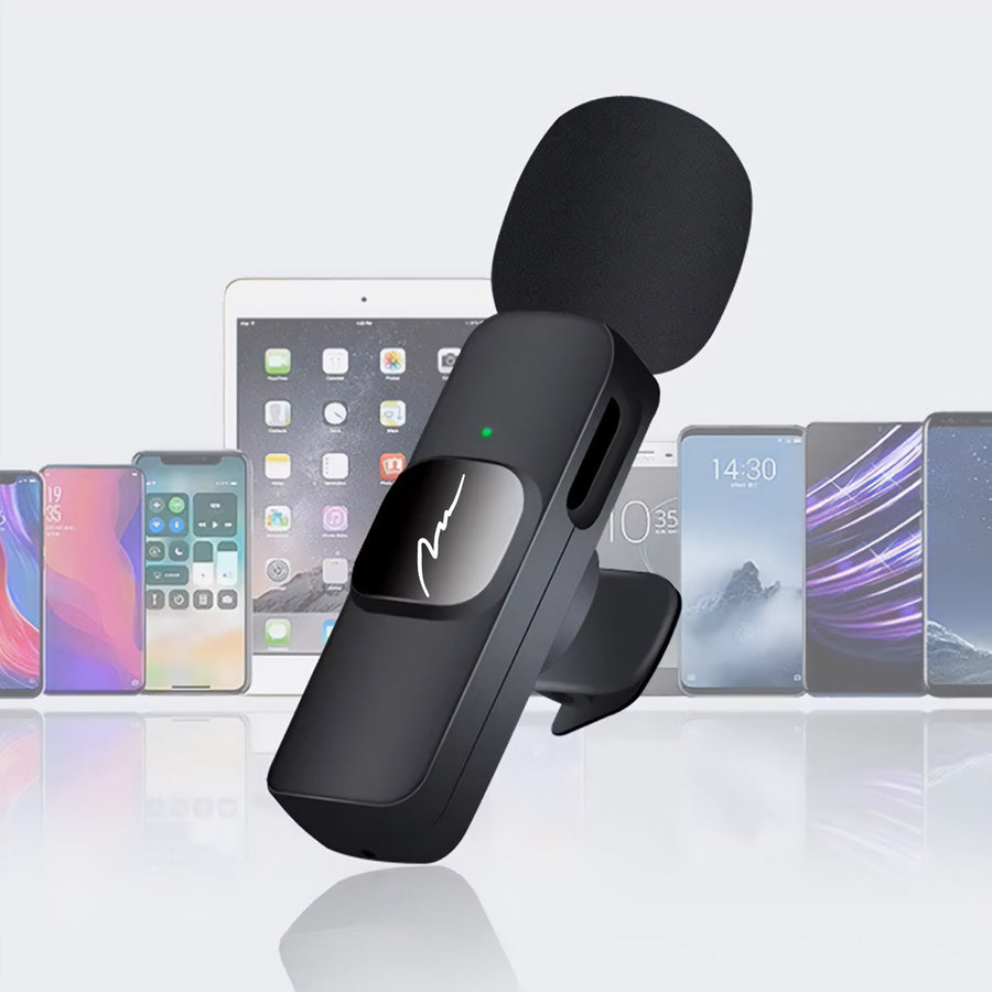 MICRO-MIC DUO - 2x draadloze microfoon met clip (set), iOS & Android (OTG), mini, supergevoelig. USB-C & LIGHTNING, Mediatech