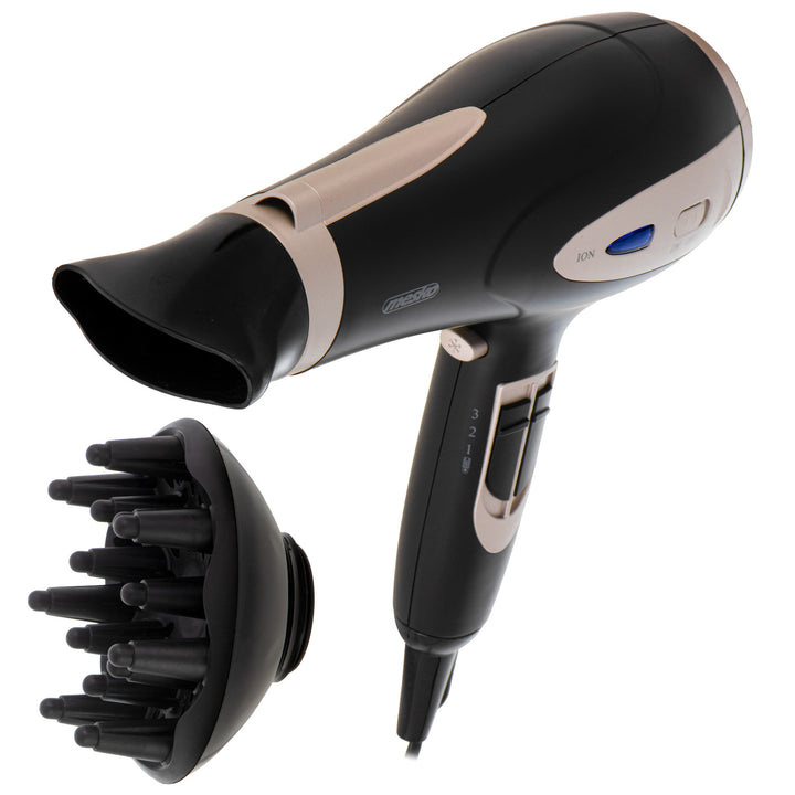 Mesko haardroger, ionisatiefunctie, diffuser, vermogen 2200 W, zwart, MS 2287