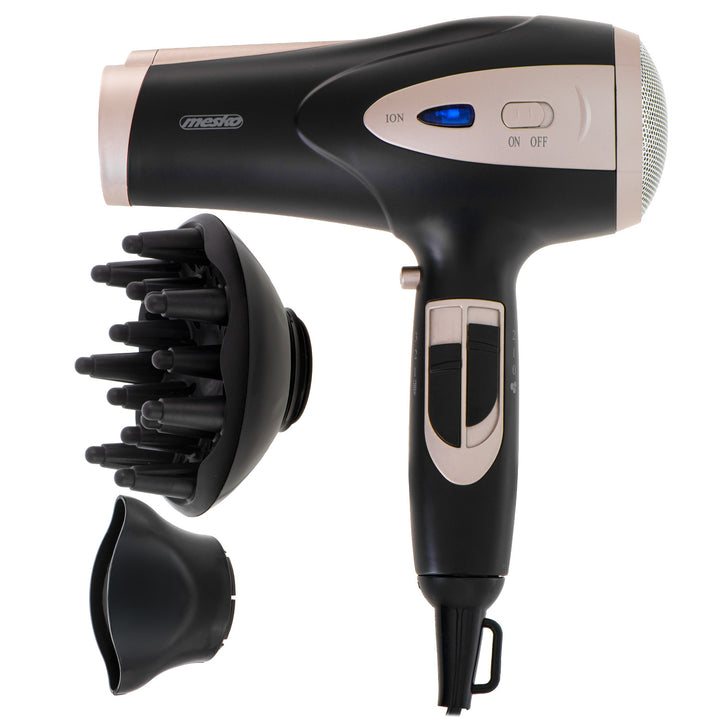 Mesko haardroger, ionisatiefunctie, diffuser, vermogen 2200 W, zwart, MS 2287