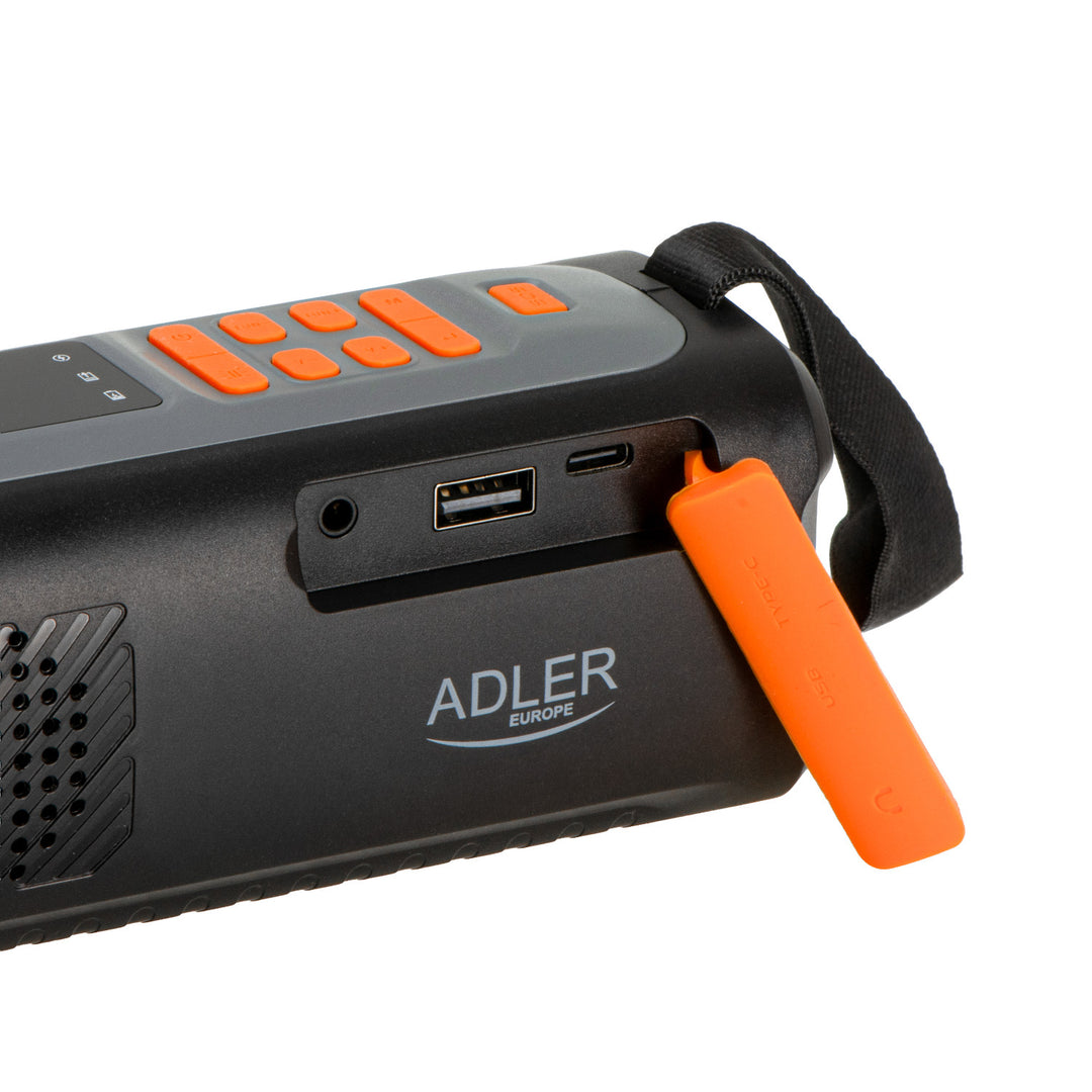 Adler noodradio, met zonnepaneel, handkruk en powerbank, Bluetooth 5.0, 4W LED-zaklamp, 4500 mAh, AD 1920