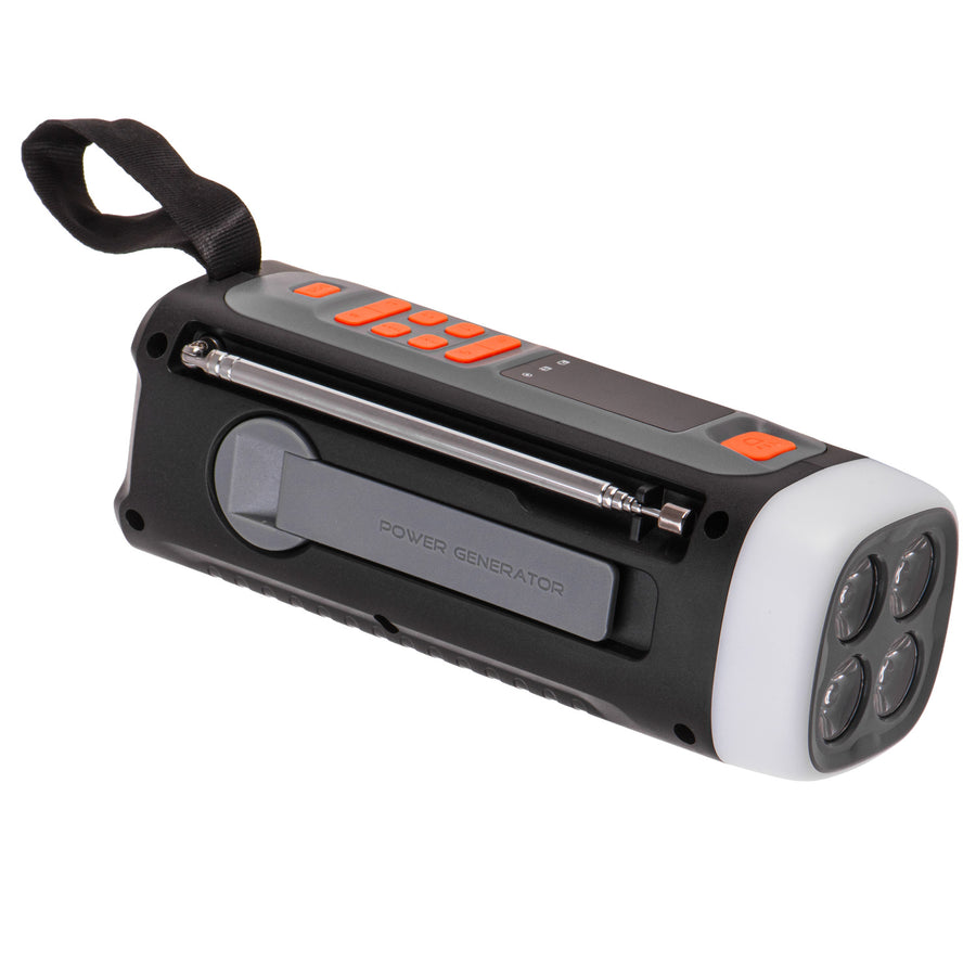 Adler noodradio, met zonnepaneel, handkruk en powerbank, Bluetooth 5.0, 4W LED-zaklamp, 4500 mAh, AD 1920
