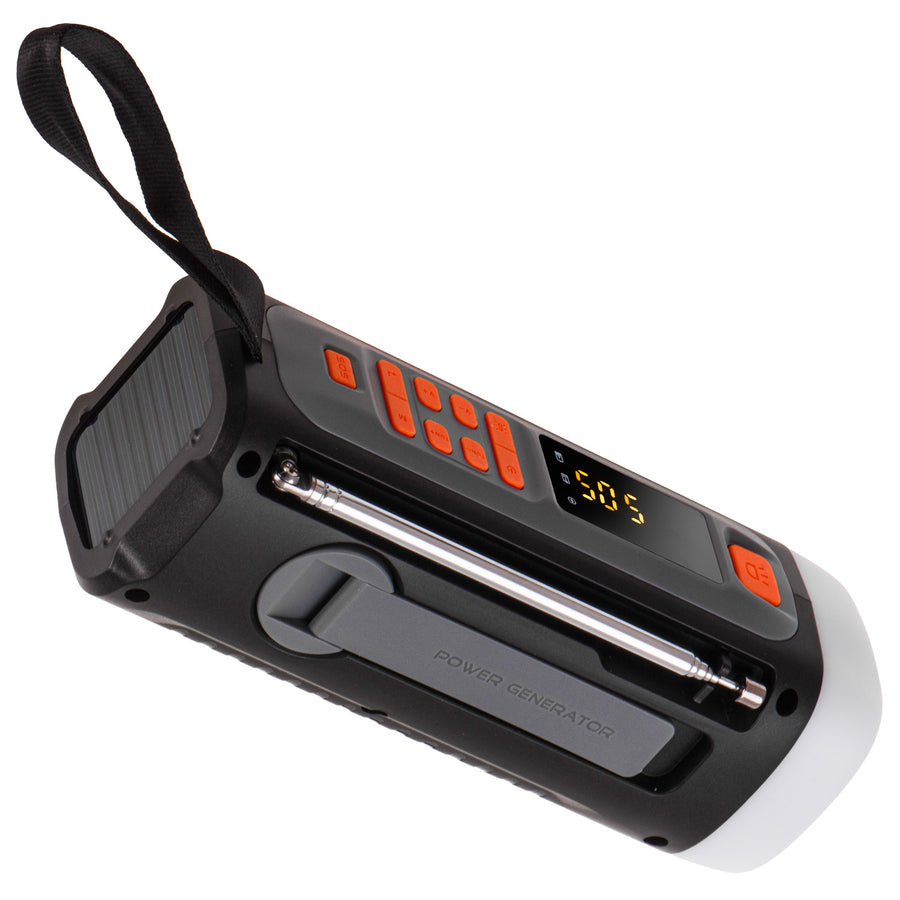 Adler noodradio, met zonnepaneel, handkruk en powerbank, Bluetooth 5.0, 4W LED-zaklamp, 4500 mAh, AD 1920