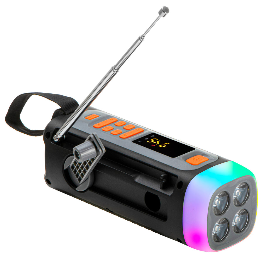 Adler noodradio, met zonnepaneel, handkruk en powerbank, Bluetooth 5.0, 4W LED-zaklamp, 4500 mAh, AD 1920