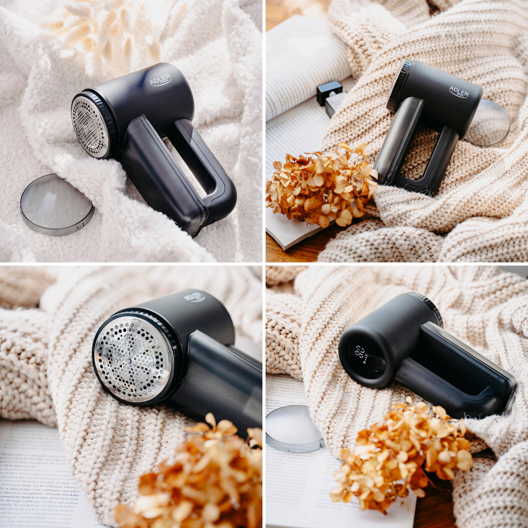 Adler - Kledingontpluizer - Kleding scheerapparaat - LCD-display - 3 snelheden - Zwart - AD 9617