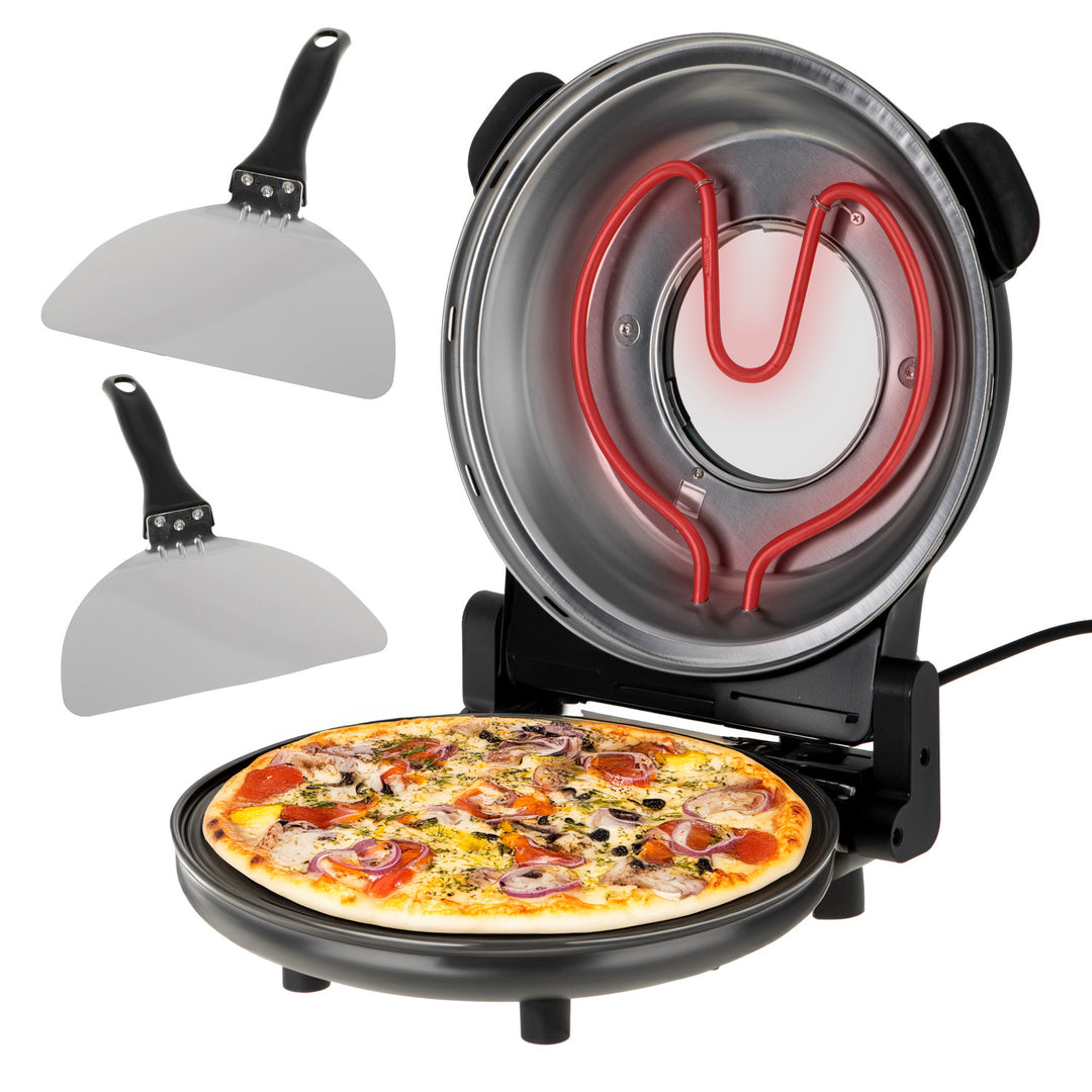Adler pizzaoven, temperatuurregeling tot 400 °C, keramische steen, twee verwarmingselementen, AD 6314