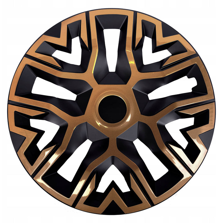 Universele wieldoppen 15'' NRM The Best Bicolor koperkleurig-zwart 4 stuks