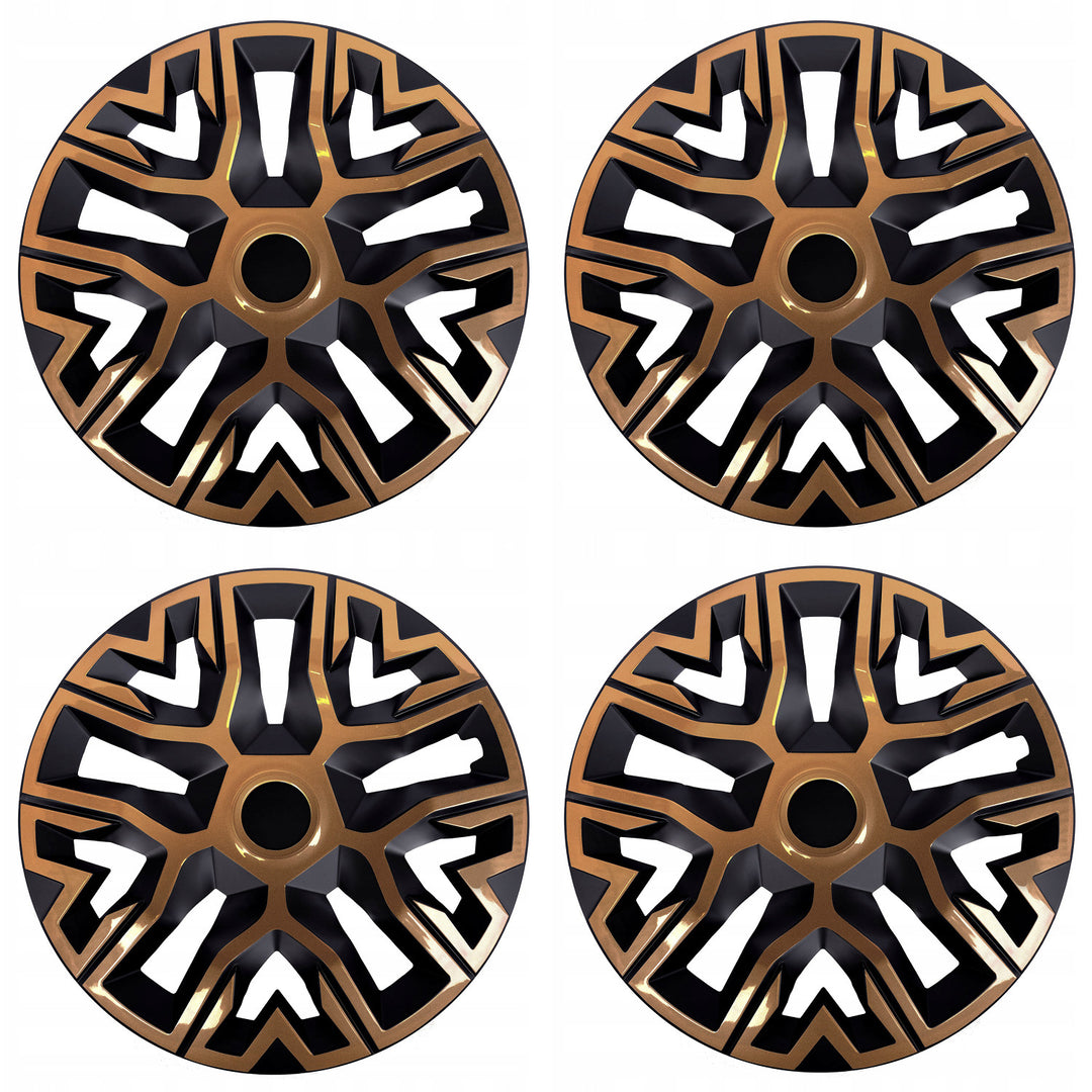 Universele wieldoppen 16'' NRM The Best Bicolor koperkleurig-zwart 4 stuks