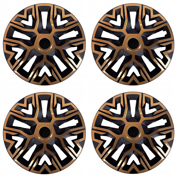 Universele wieldoppen 16'' NRM The Best Bicolor koperkleurig-zwart 4 stuks