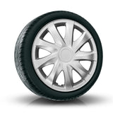 Universele wieldoppen 13'' NRM Draco zilver 4 stuks