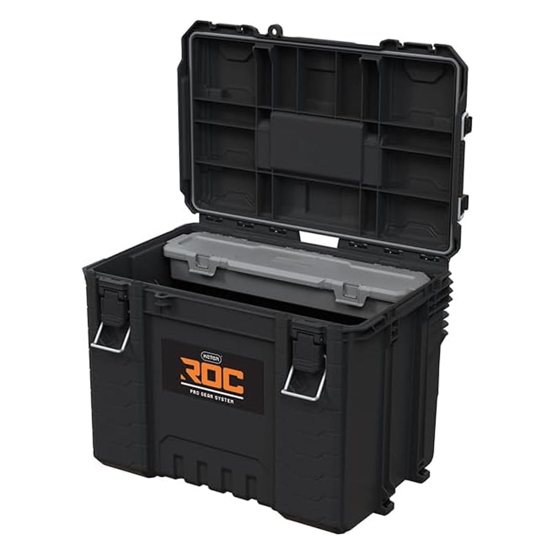 Keter ROC XL Pro Gear 2.0 gereedschapskist, draagvermogen 72 kg, Pro Mount-beugels, kan aan de muur worden opgehangen, 256980