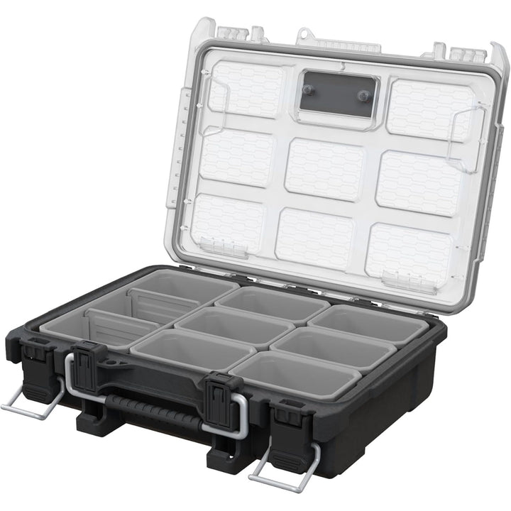 Keter ROC Pro Gear 2.0 gereedschapshouder, wandbevestiging, doorzichtige en stevige deksel, afdichting tegen stof en water, metalen sluitingen, 256983