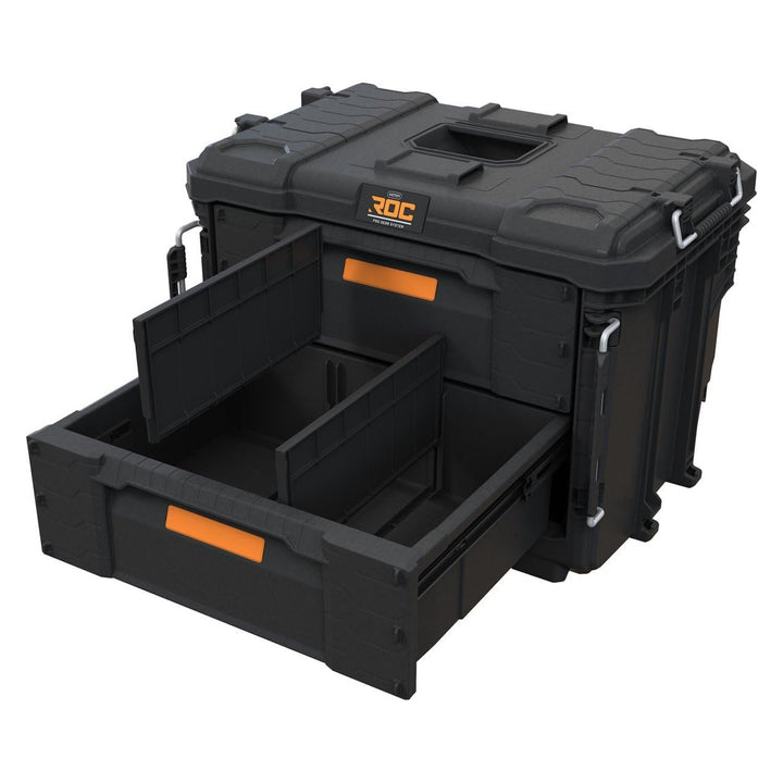 Keter ROC Pro Gear 2.0 XL gereedschapskist, met twee lades, meegeleverde vakverdelers, ruimte voor een hangslot, sluitingen aan de voorkant, 259841