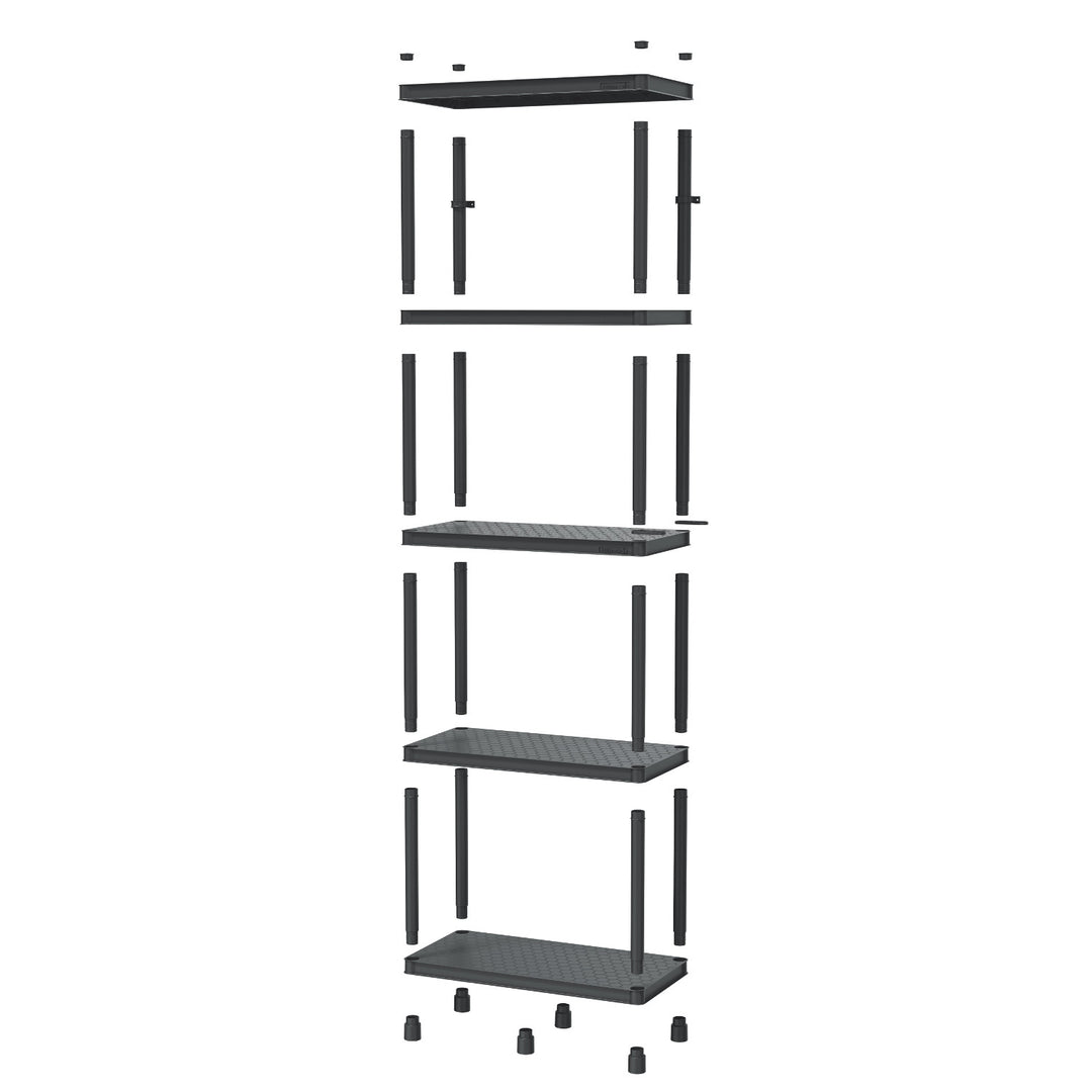 Stackaro Solid 75 Kistenberg rek, max. totaalgewicht 220 kg, 5 planken, wandmontage, KSS75L5HD-S411