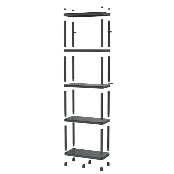 Stackaro Solid 75 Kistenberg rek, max. totaalgewicht 220 kg, 5 planken, wandmontage, KSS75L5HD-S411