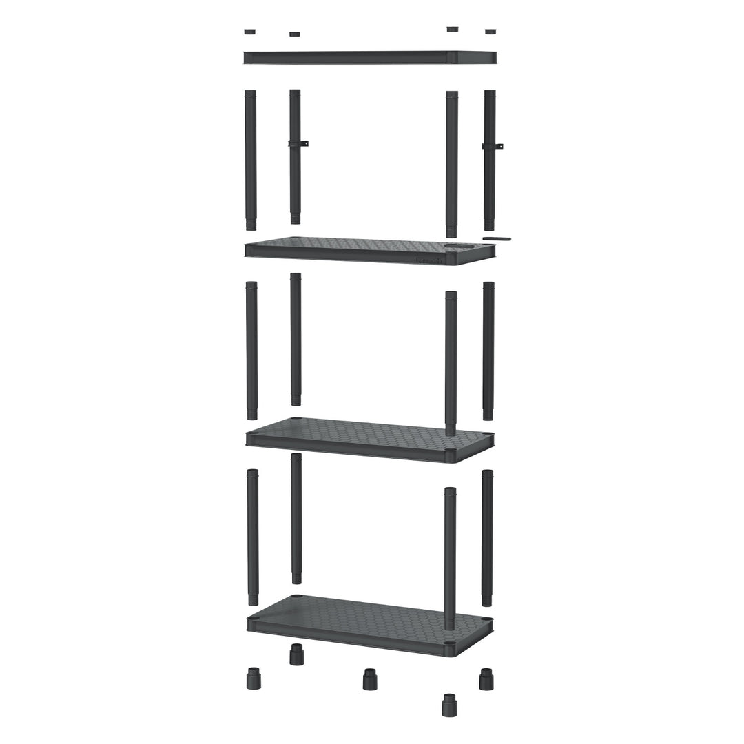 Stackaro Solid 60 Kistenberg-rek, max. totaalgewicht 185 kg, 4 planken, wandmontage, KSS60L4HD-S411
