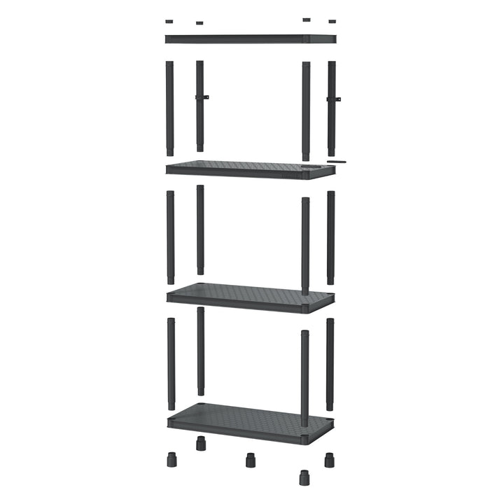 Stackaro Solid 60 Kistenberg-rek, max. totaalgewicht 185 kg, 4 planken, wandmontage, KSS60L4HD-S411