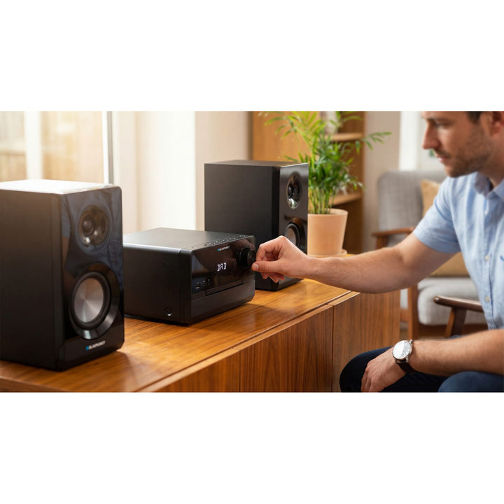 Blaupunkt microtoren, vermogen 100 W RMS, DAB+-tuner, LED-display, FM-radio, inclusief telescopische antenne, HDMI ARC-aansluiting, CD/MP3/USB/BT, wekker met alarmfunctie, MS49DAB