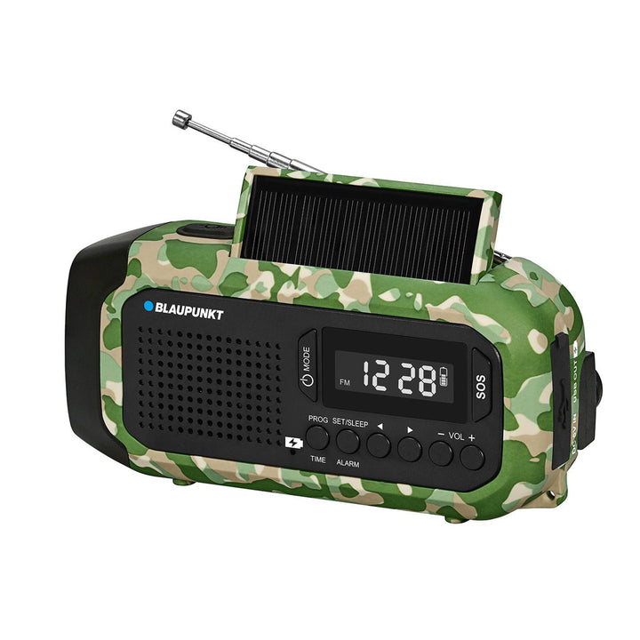 Blaupunkt FM-noodradio, LED-zaklamp, leeslampje, drievoudig oplaadsysteem, SOS-alarm, ER20GC