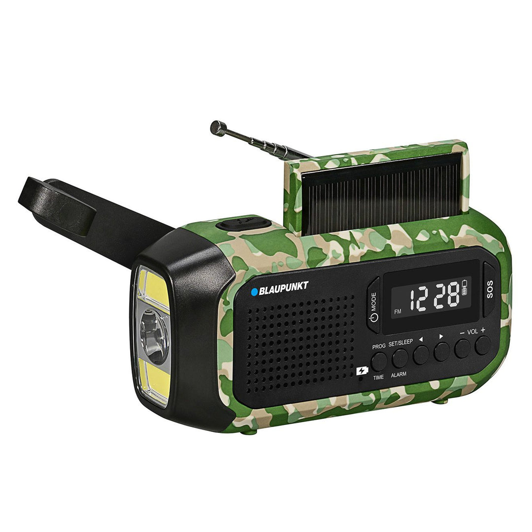 Blaupunkt FM-noodradio, LED-zaklamp, leeslampje, drievoudig oplaadsysteem, SOS-alarm, ER20GC