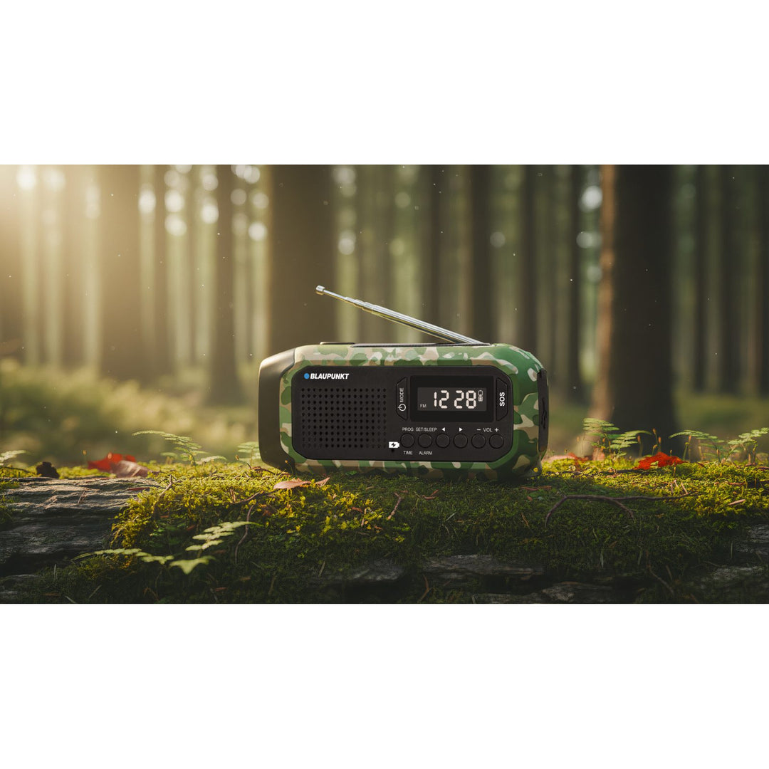 Blaupunkt FM-noodradio, LED-zaklamp, leeslampje, drievoudig oplaadsysteem, SOS-alarm, ER20GC