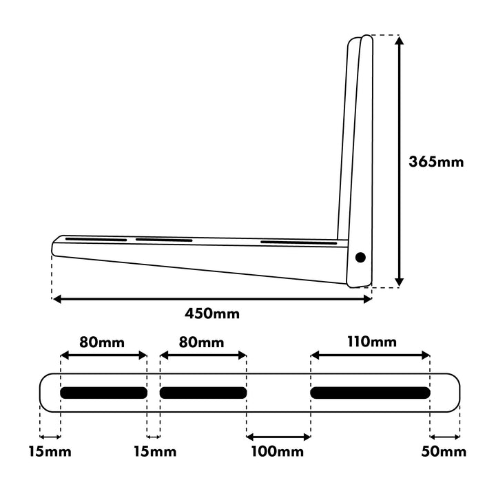 Bevestigingsbeugel / ophangbeugel voor Maclean-airconditioner / warmtepomp, armlengte 365 x 450 mm, gegalvaniseerd staal, tot 150 kg, MC-143